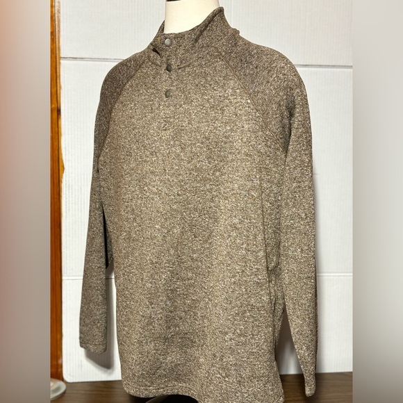 Sonoma men’s 2XB gray long sleeve fleece 3 button collard pullover sweater - Picture 1 of 10